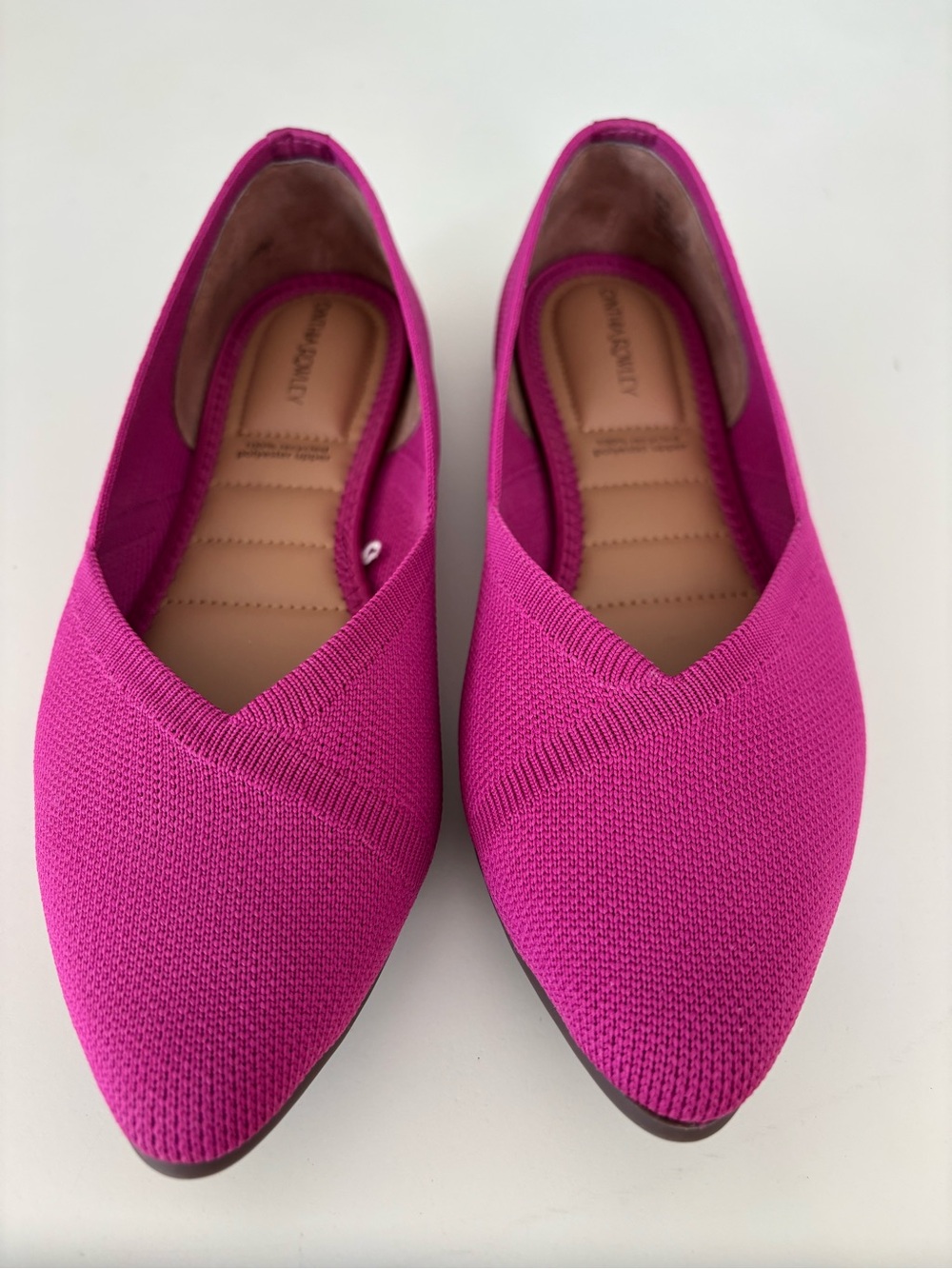 Cynthia Rowley Women’s Pointed Knit Flats - Bright Fuchsia 7